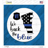 Vermont Back The Blue Novelty Square Sticker Decal