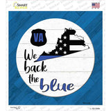 Virginia Back The Blue Novelty Square Sticker Decal