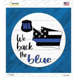 Washington Back The Blue Novelty Square Sticker Decal