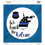 West Virginia Back The Blue Novelty Square Sticker Decal