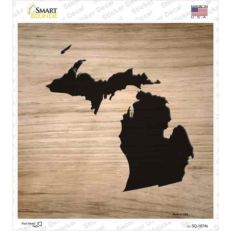 Michigan Shape Letter Tile Novelty Square Sticker Decal