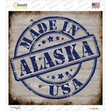 Alaska Stamp On Wood Novelty Square Sticker Decal