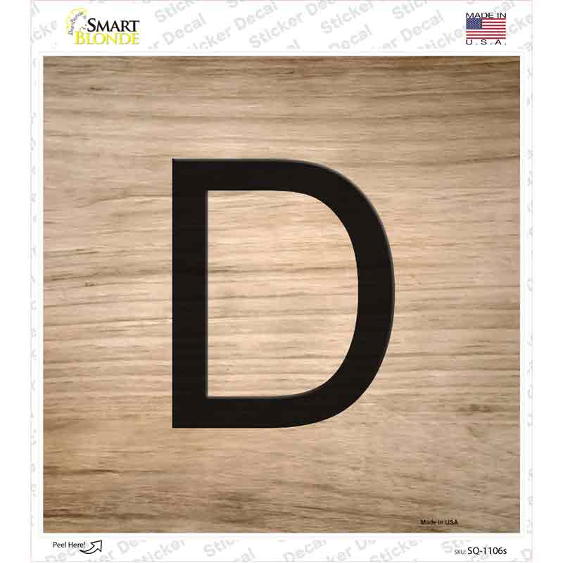 D Letter Tile Novelty Square Sticker Decal