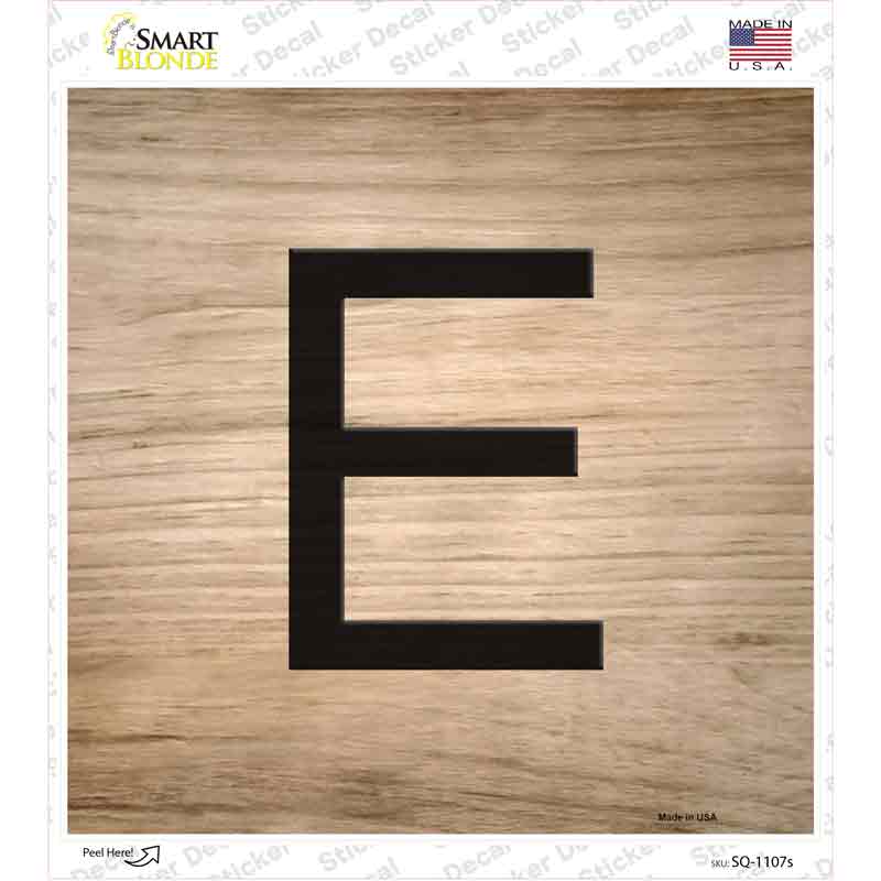 E Letter Tile Novelty Square Sticker Decal