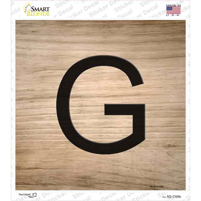 G Letter Tile Novelty Square Sticker Decal