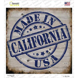 California Stamp On Wood Novelty Square Sticker Decal