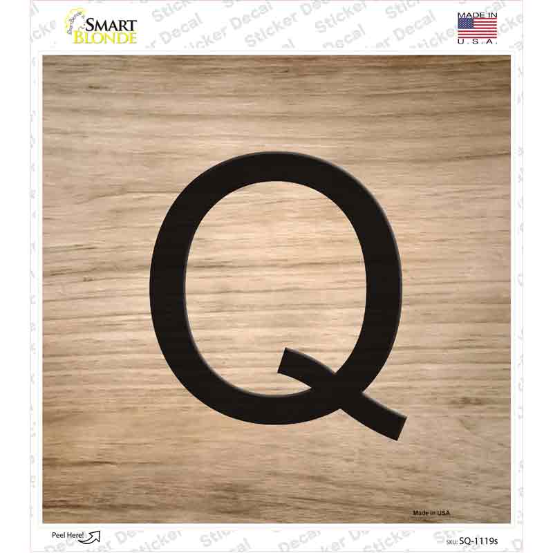 Q Letter Tile Novelty Square Sticker Decal