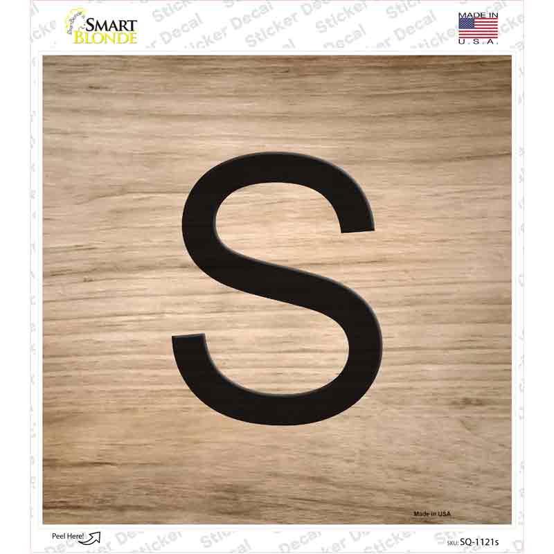 S Letter Tile Novelty Square Sticker Decal
