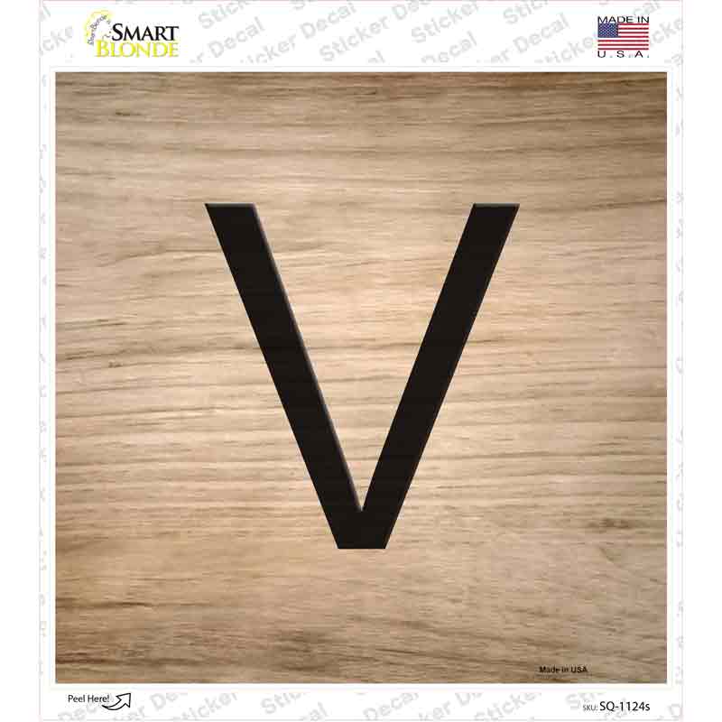 V Letter Tile Novelty Square Sticker Decal