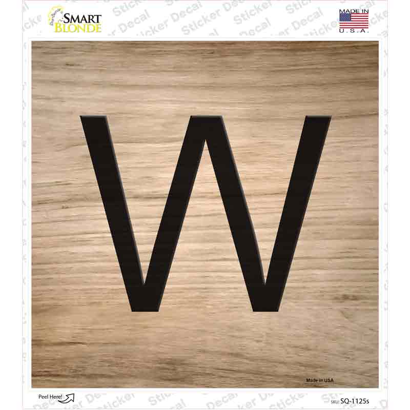 W Letter Tile Novelty Square Sticker Decal