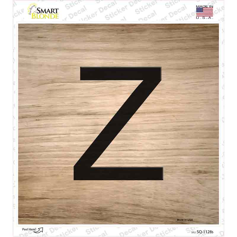 Z Letter Tile Novelty Square Sticker Decal