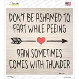 Fart While Peeing Rain With Thunder Novelty Square Sticker Decal