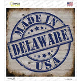 Delaware Stamp On Wood Novelty Square Sticker Decal