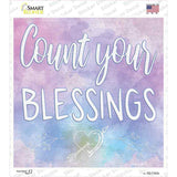 Count Your Blessings Novelty Square Sticker Decal