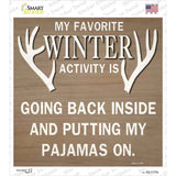 Favorite Winter Activity Novelty Square Sticker Decal