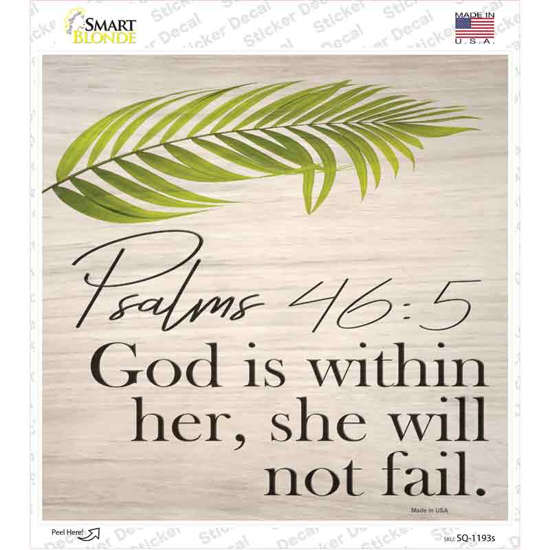 Psalms 46 5 Novelty Square Sticker Decal