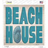 Beach House Seashell Novelty Square Sticker Decal