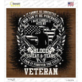 Blood Sweat and Tears Veteran Novelty Square Sticker Decal