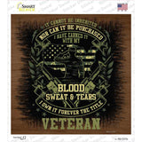 Blood Sweat Tears Veteran Green Novelty Square Sticker Decal