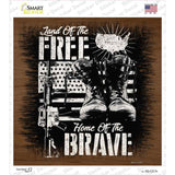 Land of Free Home of Brave Novelty Square Sticker Decal