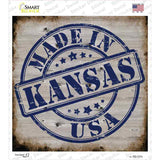 Kansas Stamp On Wood Novelty Square Sticker Decal