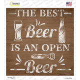 Best Beer Open Beer Novelty Square Sticker Decal