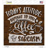 Coffee and Sarcasm Novelty Square Sticker Decal