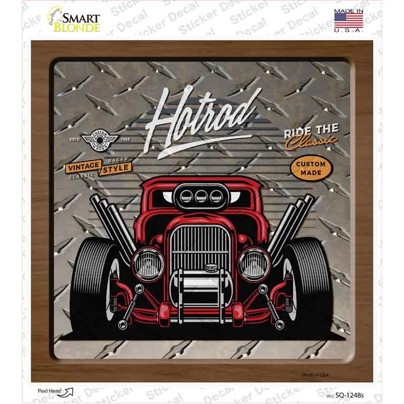 Red Ride The Classic Novelty Square Sticker Decal