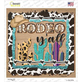 Rodeo Yall Novelty Square Sticker Decal
