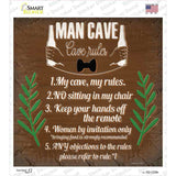 Man Cave 5 Rules Novelty Square Sticker Decal