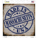 Massachusetts Stamp On Wood Novelty Square Sticker Decal