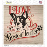 Love My Boston Terrier Novelty Square Sticker Decal