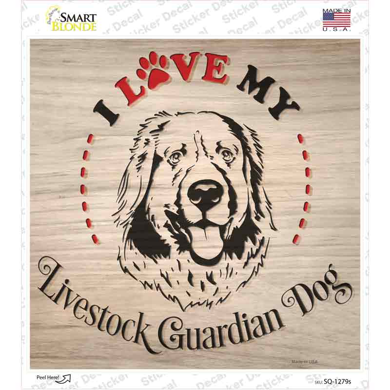 Love My Livestock Dog Novelty Square Sticker Decal