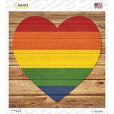 Heart Rainbow Novelty Square Sticker Decal