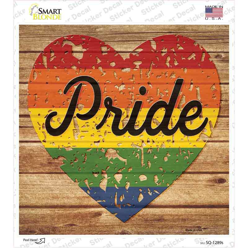 Pride Distressed Rainbow Novelty Square Sticker Decal