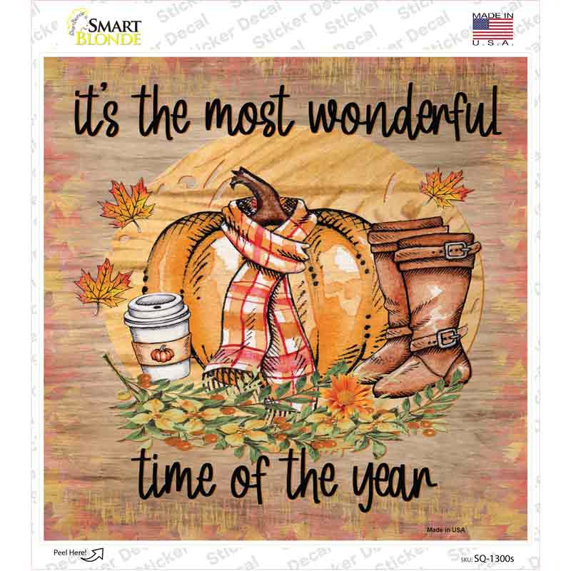 Wonderful Time of Year Novelty Square Sticker Decal