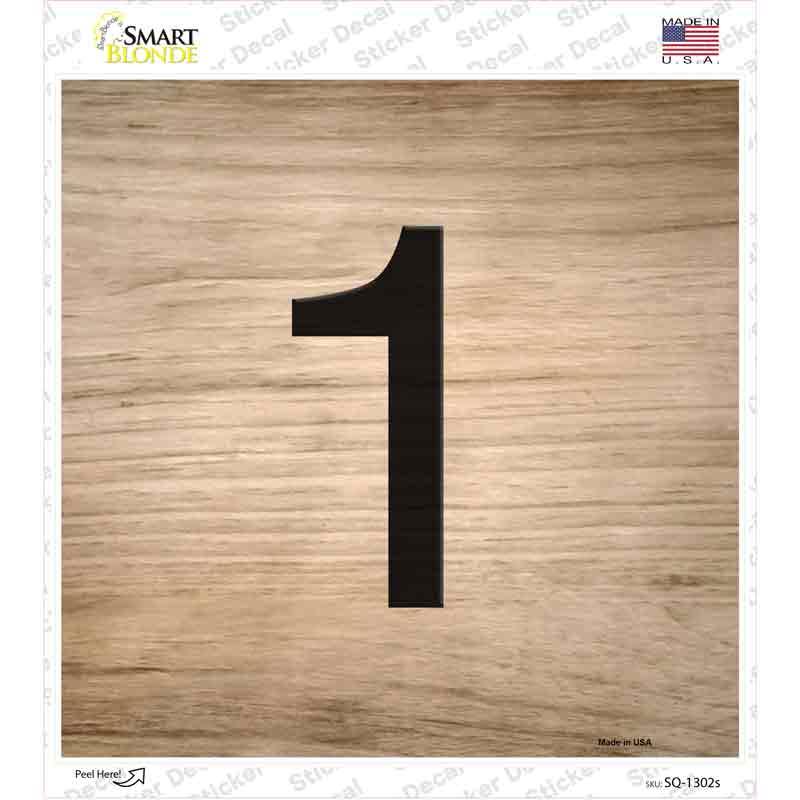1 Number Tiles Novelty Square Sticker Decal