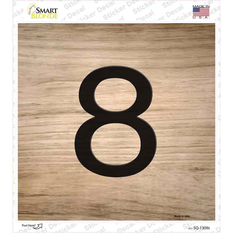8 Number Tiles Novelty Square Sticker Decal