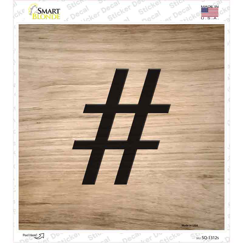 Hashtag Symbol Tiles Novelty Square Sticker Decal