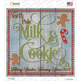 North Pole Milk and Cookie Co Novelty Square Sticker Decal