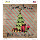 Rockin Around the Christmas Tree Novelty Square Sticker Decal
