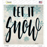 Let It Snow White Novelty Square Sticker Decal