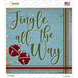 Jingle All the Way Blue Novelty Square Sticker Decal