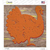 Orange Turkey Novelty Square Sticker Decal