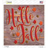 Hello Fall Purple Novelty Square Sticker Decal