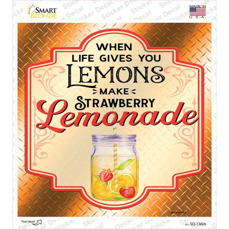Make Strawberry Lemonade Orange Novelty Square Sticker Decal