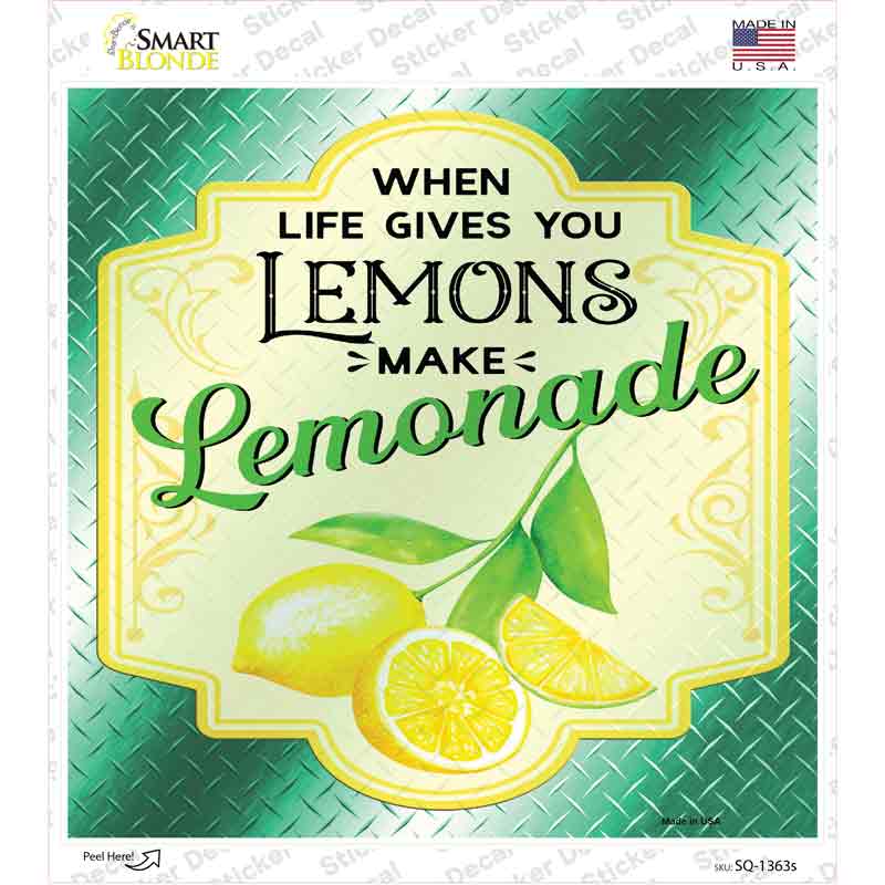 Make Lemonade Aqua Novelty Square Sticker Decal