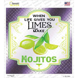 Make Mojitos Purple Novelty Square Sticker Decal