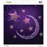 Moon and Stars Novelty Square Sticker Decal