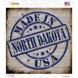 North Dakota Stamp On Wood Novelty Square Sticker Decal